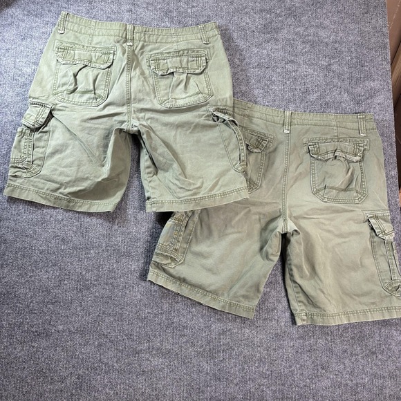 Unionbay Cargo Shorts Mens 36 Green Canvas Relaxed Fit 2 Pair Summer Casual - Picture 4 of 4